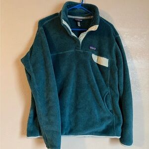 Patagonia Re-Tool Snap-T Pullover Wavy Tide Pool Blue Teal Womens